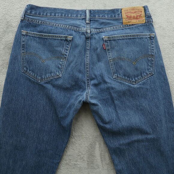 Levi's 505 Jeans Mens Size 36x32 Blue Regular Straight 100% Cotton Denim Pants - Picture 12 of 16